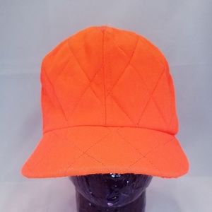 VINTAGE Orange Hunting Hat Cap Diamond Stitching